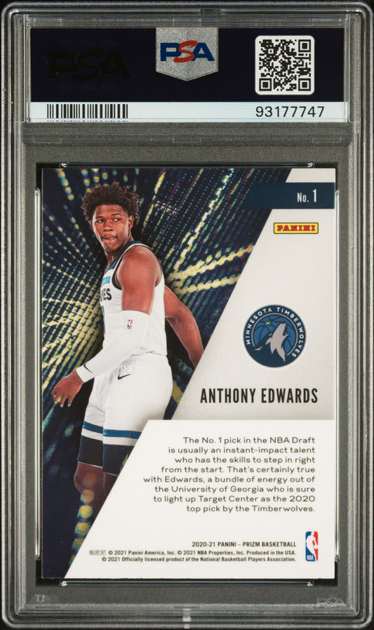 2020 Panini Prizm Instant Impact Anthony Edwards #1 PSA 10