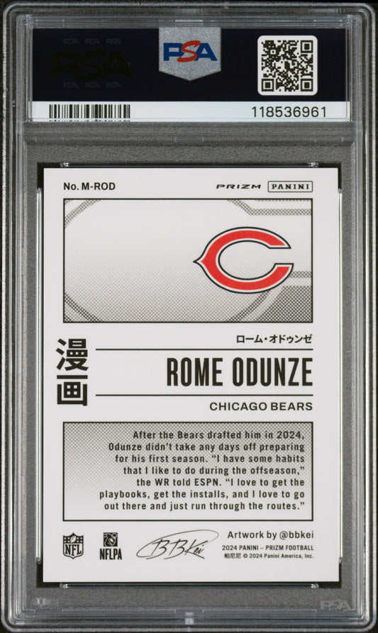 2024 Panini Prizm Manga Rome Odunze #MROD Vertical PSA 10