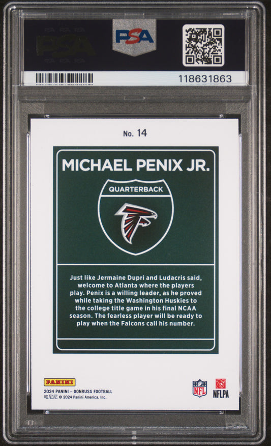 2024 Panini Donruss Downtown! Michael Penix JR. #14 PSA 10