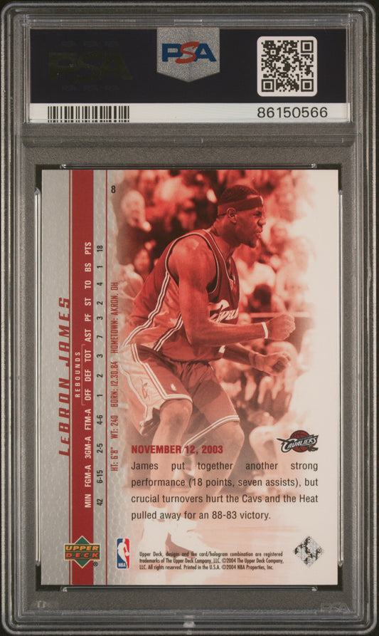2003 Upper Deck LeBron James Phenomenal Beginnings LeBron James #8 PSA 10