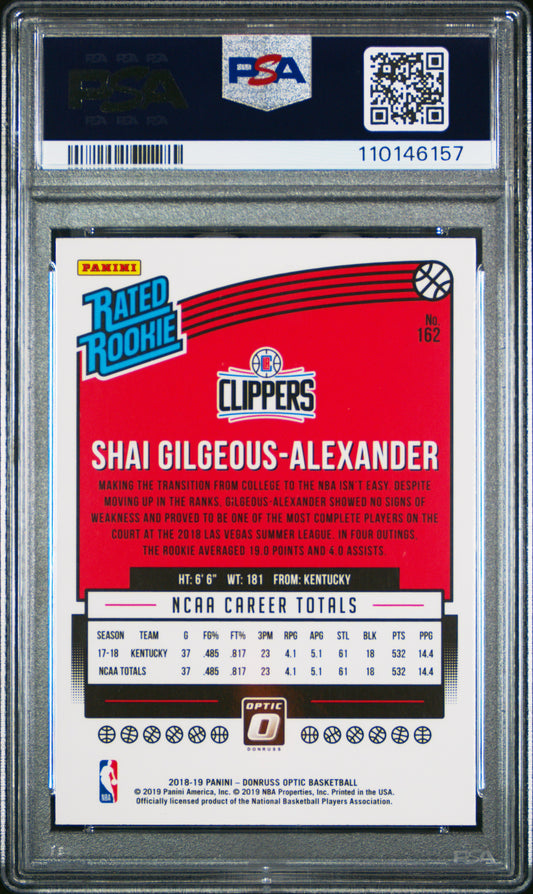 2018 Panini Donruss Optic S. Gilgeous-Alexander #162 PSA 10