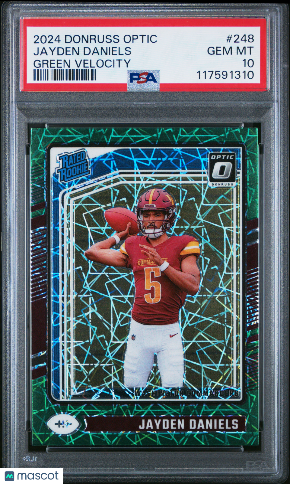 2024 Panini Donruss Optic Jayden Daniels #248 Green Velocity PSA 10