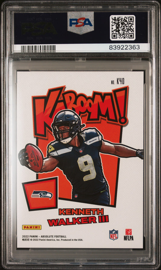 2022 Panini Absolute Kaboom! Vertical Kenneth Walker III #K40 PSA 9