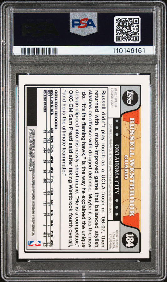 2008 Topps Chrome Russell Westbrook #184 PSA 9