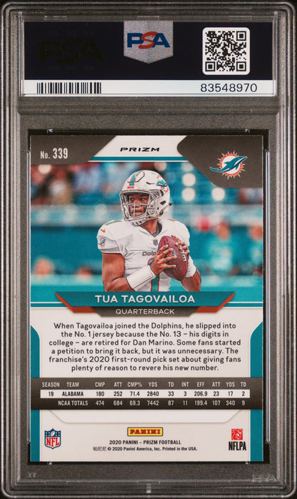 2020 Panini Prizm Tua Tagovailoa #339 Disco PSA 10