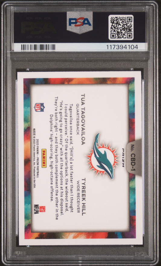 2023 Panini Prizm Color Blast Duo Hill Tagovailoa #CBD1 PSA 9