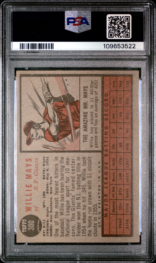 1962 Topps Willie Mays #300 PSA 3