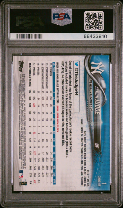 2018 Topps Chrome Aaron Judge #1 Batting PSA 10