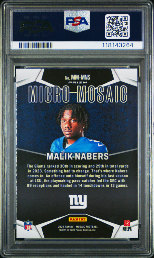 2024 Panini Mosaic Micro Mosaic Malik Nabers #MMMNS PSA 10