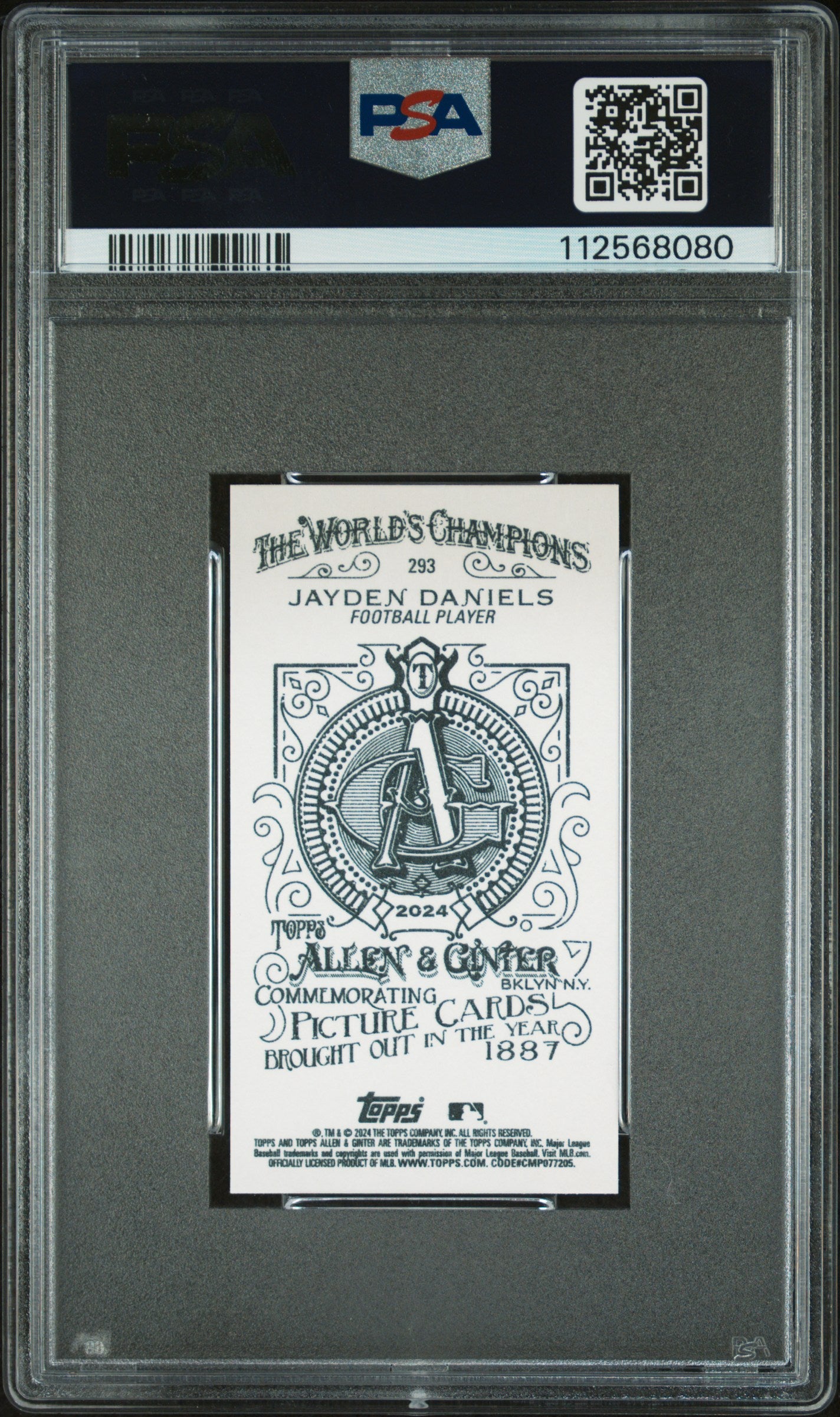 2024 Topps Allen & Ginter Jayden Daniels #293 Mini Back PSA 10