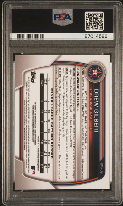 2023 Bowman Mega Box Chrome Prospect Autographs Drew Gilbert #DGT PSA 10