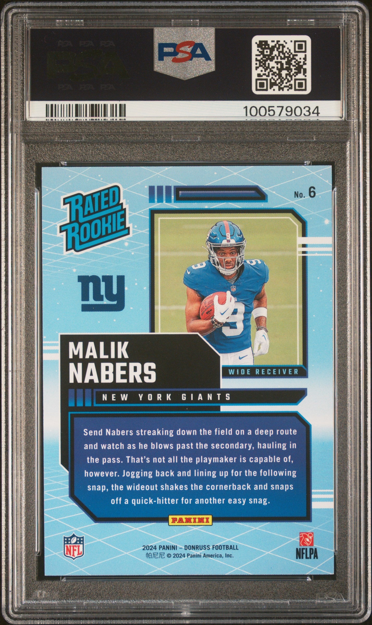 2024 Panini Donruss Rated Rookies Retro Malik Nabers #6 PSA 10