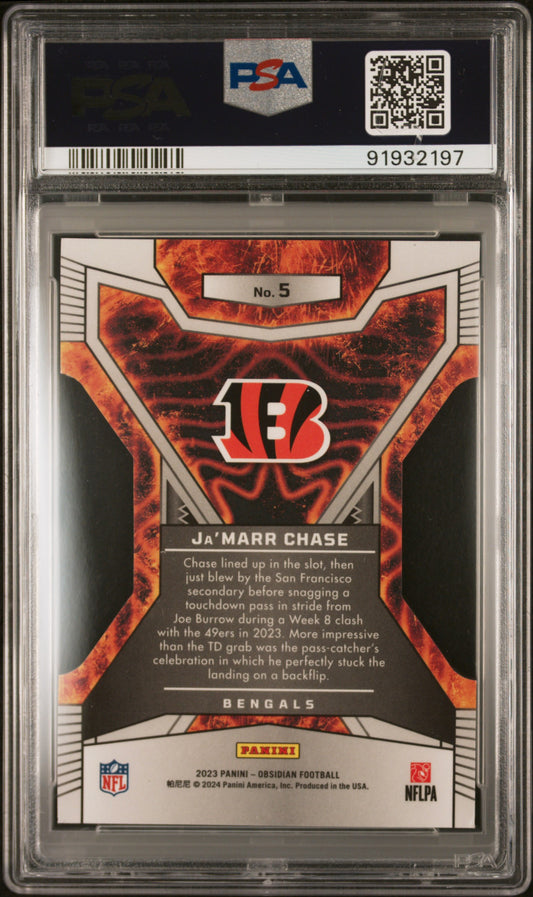2023 Panini Obsidian Volcanix Ja'marr Chase #5 PSA 9