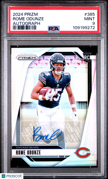 2024 Panini Prizm Rome Odunze #385 Autograph PSA 9