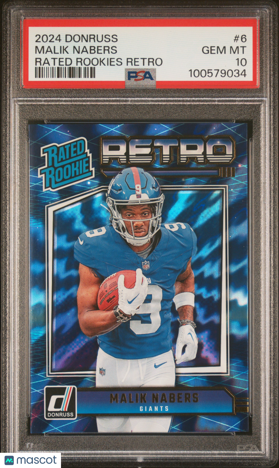 2024 Panini Donruss Rated Rookies Retro Malik Nabers #6 PSA 10