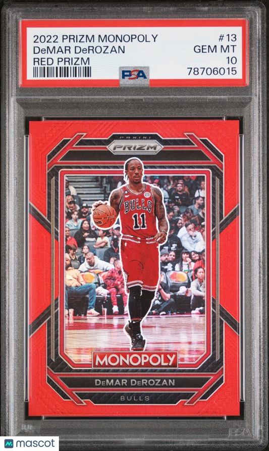 2022 Panini Prizm Monopoly DeMar DeRozan #13 Red PSA 10