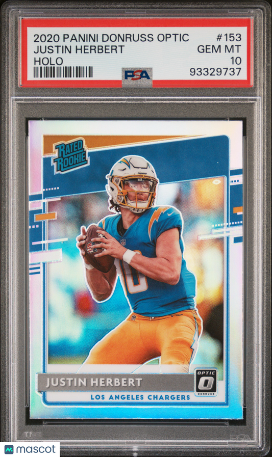2020 Panini Donruss Optic Justin Herbert #153 Holo PSA 10