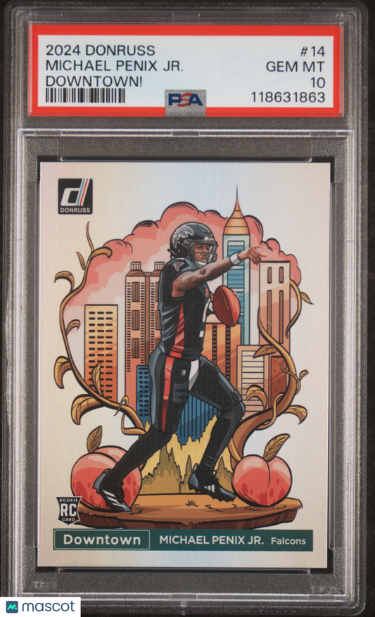 2024 Panini Donruss Downtown! Michael Penix JR. #14 PSA 10