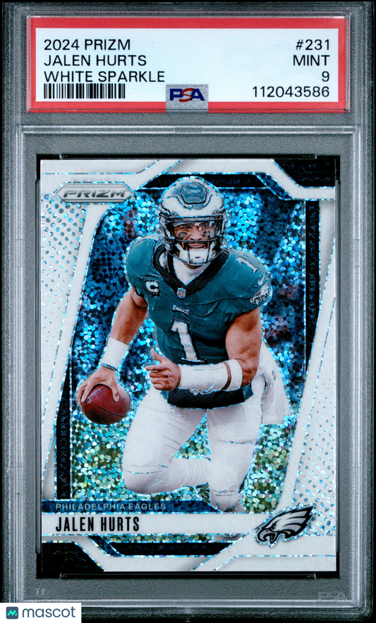 2024 Panini Prizm Jalen Hurts #231 White Sparkle PSA 9