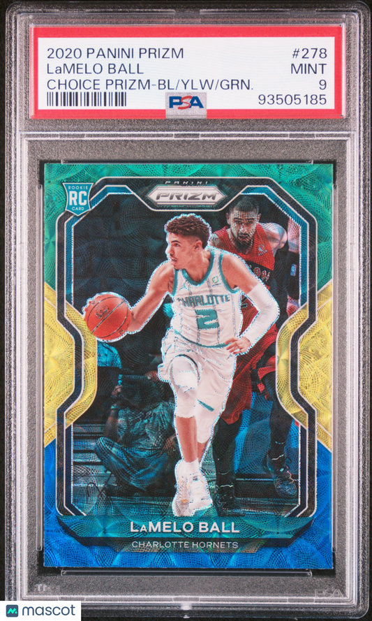 2020 Panini Prizm Lamelo Ball #278 Choice BL Ylw GRN. PSA 9