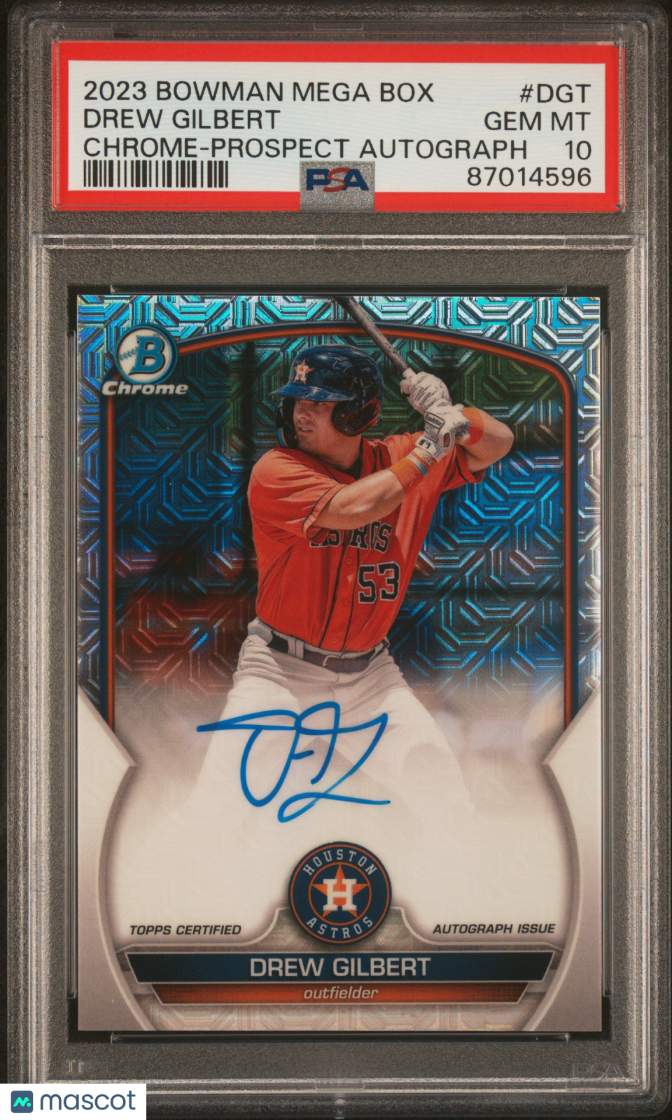2023 Bowman Mega Box Chrome Prospect Autographs Drew Gilbert #DGT PSA 10