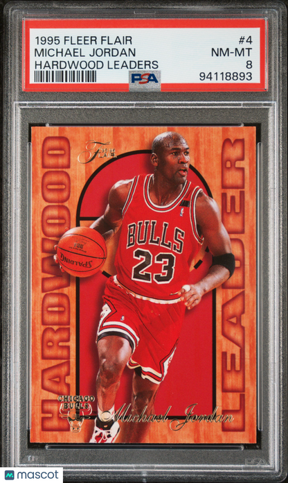 1995 Fleer Flair Hardwood Leaders Michael Jordan #4 PSA 8