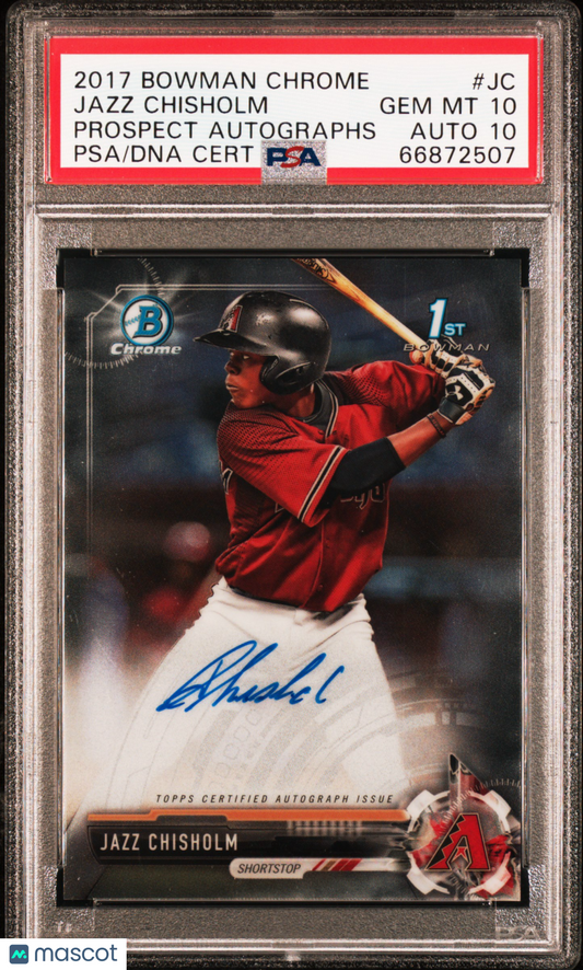 2017 Bowman Chrome Prospect Autographs Jazz Chisholm #JC PSA 10 Auto 10