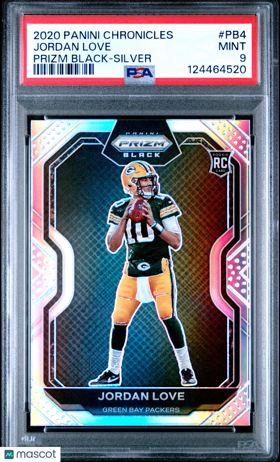 2020 Panini Chronicles Prizm Black Jordan Love #PB4 Silver PSA 9