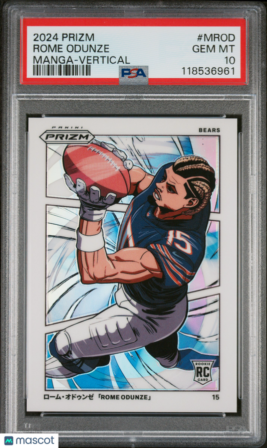 2024 Panini Prizm Manga Rome Odunze #MROD Vertical PSA 10