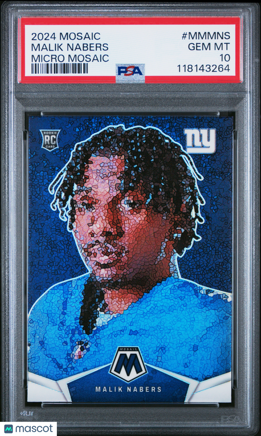 2024 Panini Mosaic Micro Mosaic Malik Nabers #MMMNS PSA 10