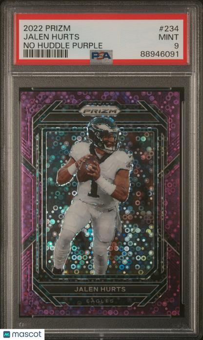 2022 Panini Prizm Jalen Hurts #234 No Huddle Purple PSA 9