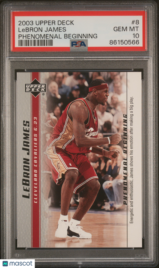 2003 Upper Deck LeBron James Phenomenal Beginnings LeBron James #8 PSA 10